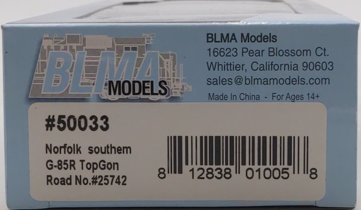 BLMA Models 50033 HO Norfolk Southern G-85R TopGon #25742 NIB