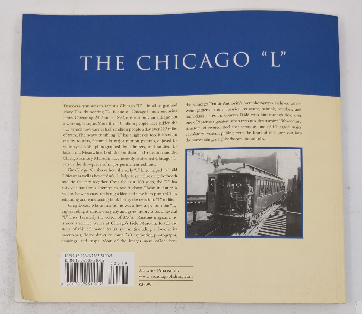 The Chicago "L" Paperback Book By Greg Borzo VG