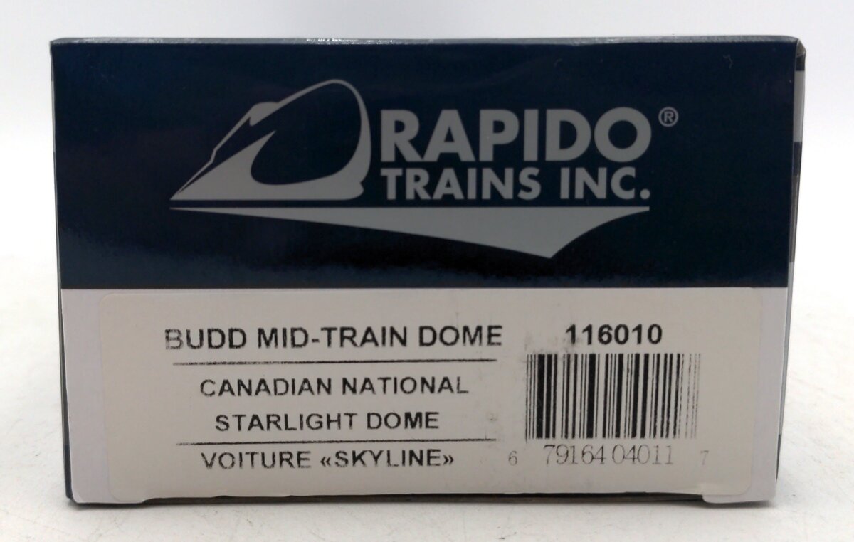 Rapido Trains 116010 HO Canadian National Budd Mid-Train Dome Sunlight Dome