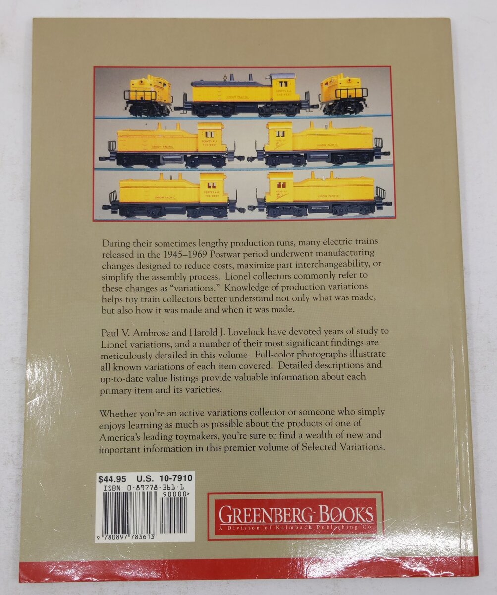 Greenberg's Guide to Lionel Trains 1945-1969 Paperback Book By Paul V. Ambrose VG