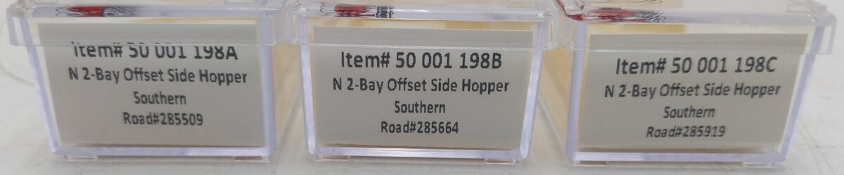 Atlas 50001198 N Southern 2-Bay Offset Side Hoppers 3-Pack #285509,285664,285919