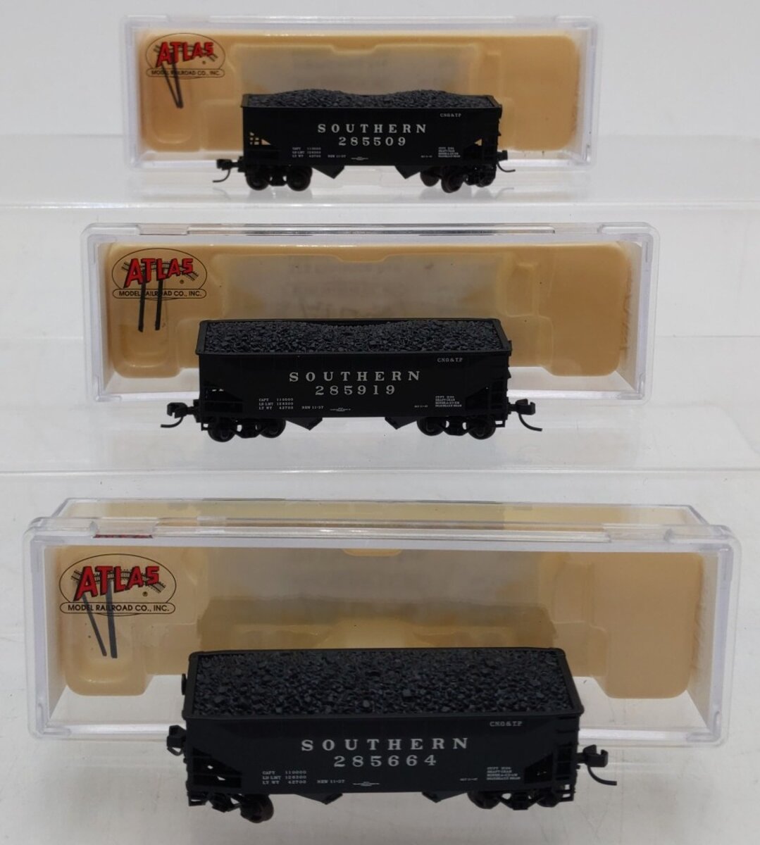 Atlas 50001198 N Southern 2-Bay Offset Side Hoppers 3-Pack #285509,285664,285919