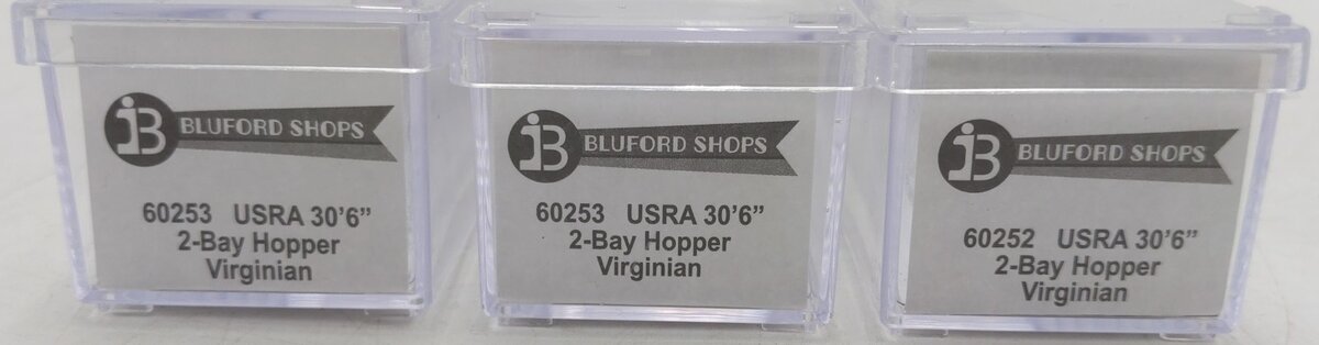 Bluford Shops 60253 N Virginian RTR USRA 30'6" 2-Bay Hopper with Load (Set of 3)