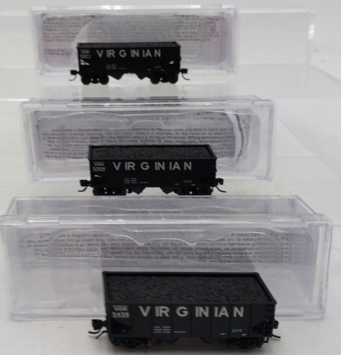 Bluford Shops 60253 N Virginian RTR USRA 30'6" 2-Bay Hopper with Load (Set of 3)