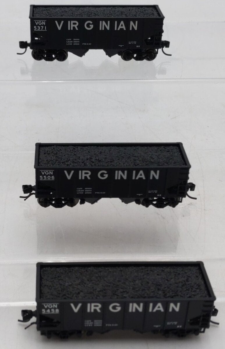 Bluford Shops 60253 N Virginian RTR USRA 30'6" 2-Bay Hopper with Load (Set of 3)