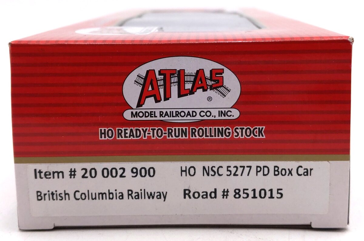 Atlas 20002900 HO Scale British Columbia Railway 50' Plug Door Box Car #851015