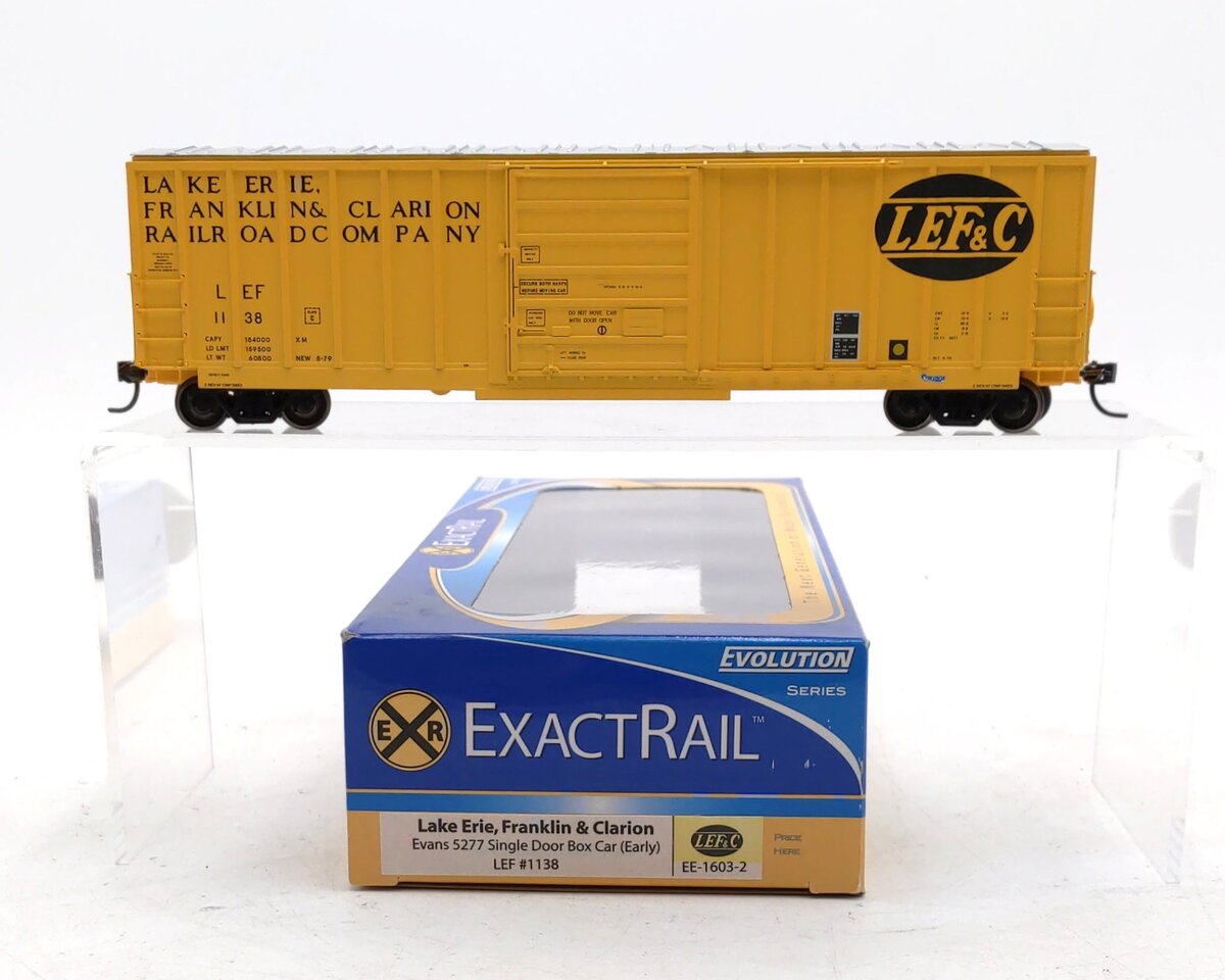 ExactRail EE-1603-2 HO Scale Lake Erie Franklin & Clarion Singe Door Box Car NIB