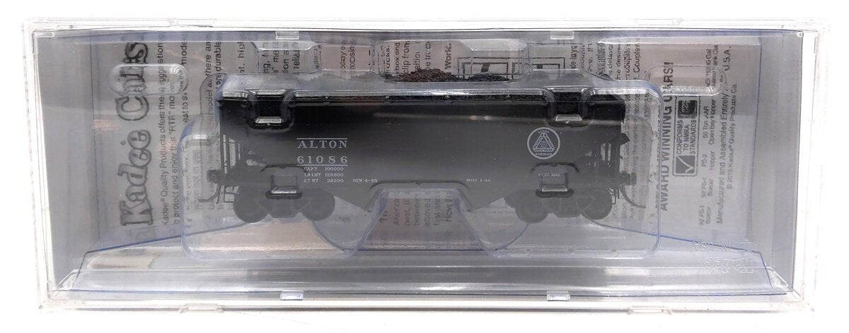 Kadee 7520 HO Scale Alton Road 50 Ton AAR Std. 2-Bay Offset Open Hopper #61086