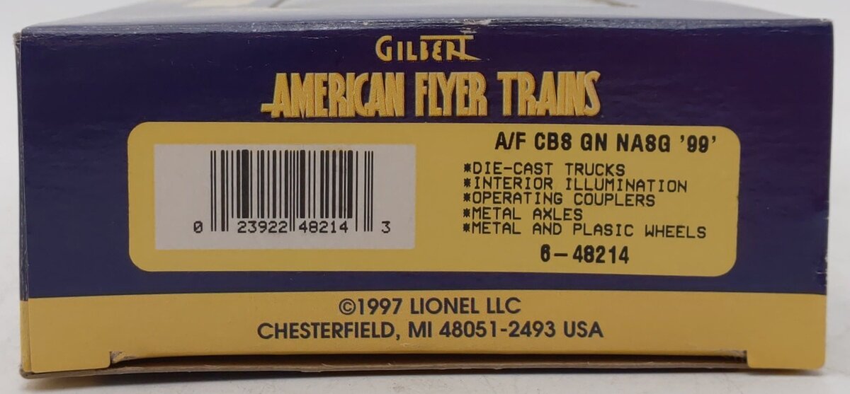 American Flyer 6-48214 S Gauge Great Northern (NASG) Offset Cupola Caboose LN/Box