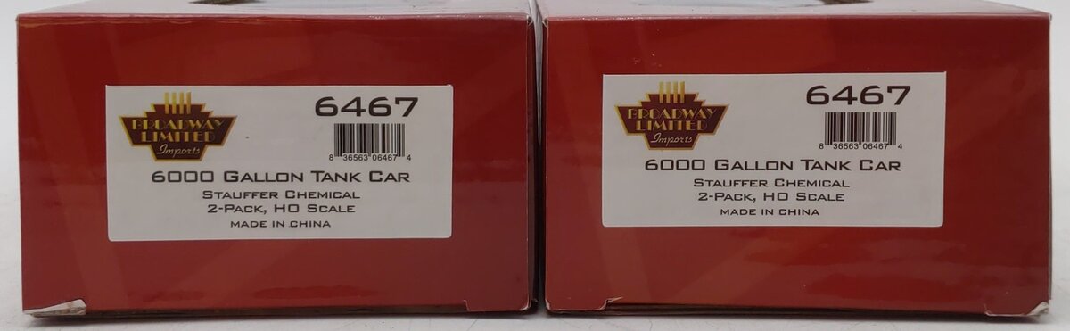 Broadway Limited 6467 HO Stauffer Chemical 6000 Gallon Tank (Set of 2) VG/Box
