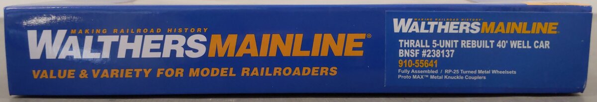 Walthers 910-55641 HO BNSF Red Thrall Rebuilt 40' Well Car #238137 (Set of 5)