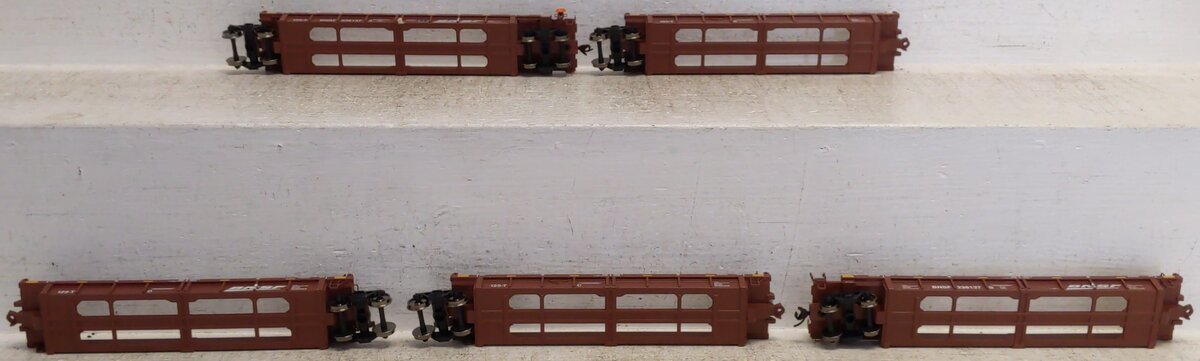 Walthers 910-55641 HO BNSF Red Thrall Rebuilt 40' Well Car #238137 (Set of 5)