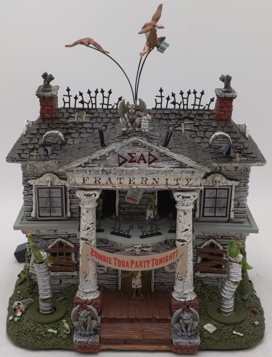 Lemax 75171 Spooky Town Dead Fraternity Ceramic Building EX/Box