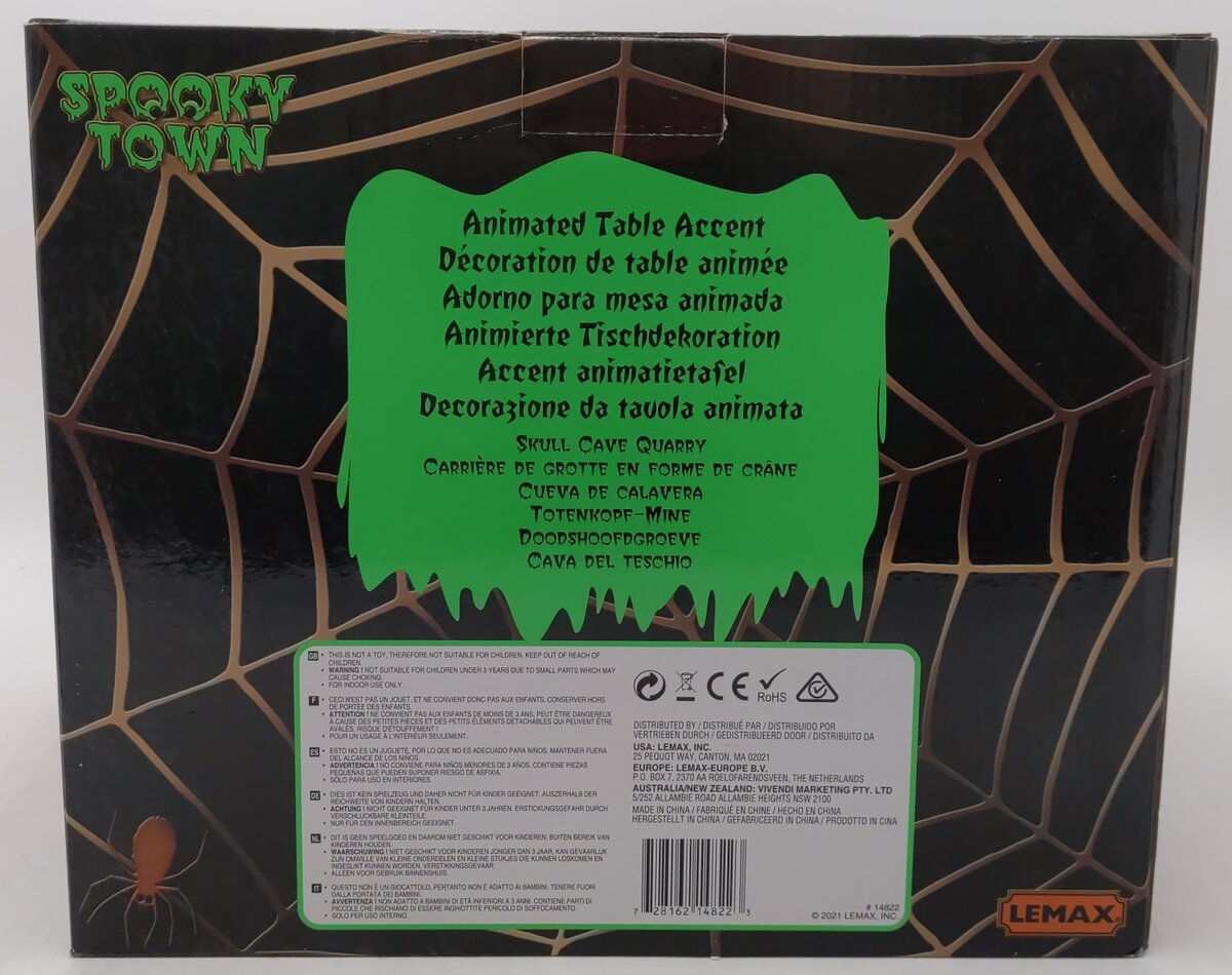 Lemax 14822 Spooky Town Skull Cave Quarry Ceramic Cave Building EX/Box