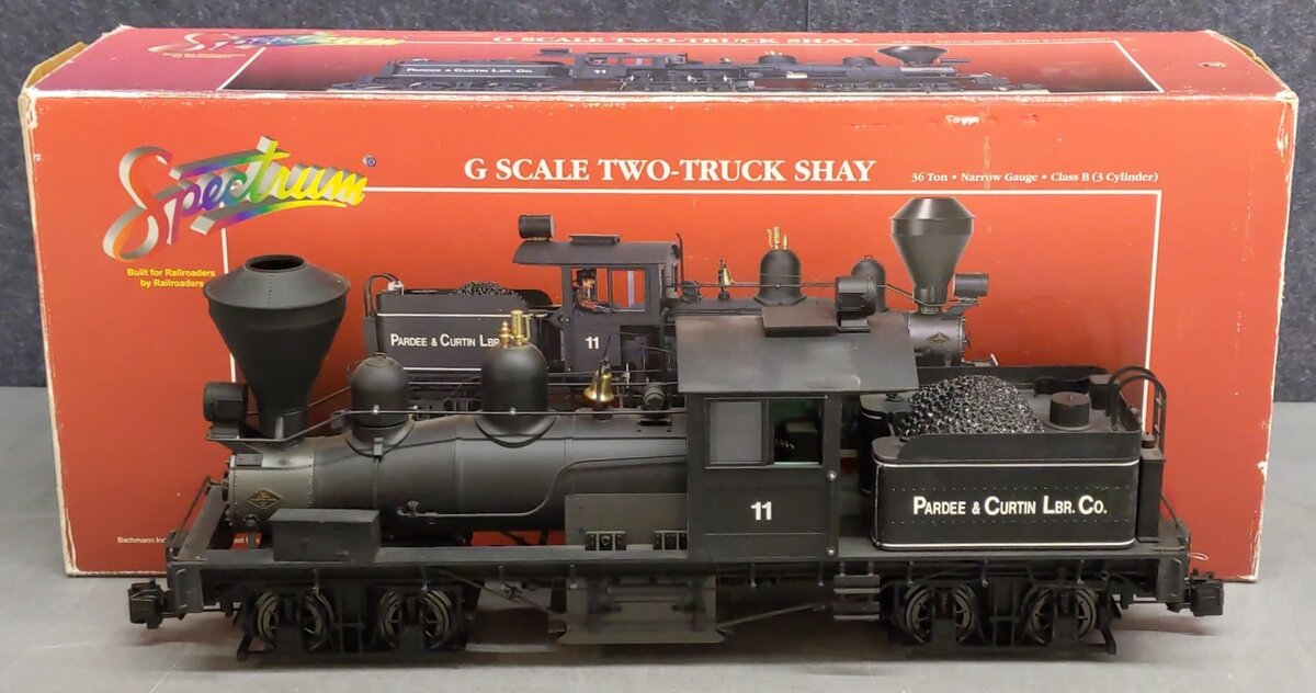 Bachmann 81196 G Pardee & Curtin Lumber Co. 2-Truck Shay Steam Locomotive #11 EX/Box