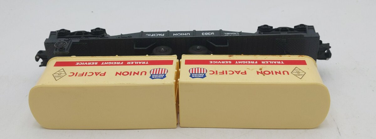 Lionel 6-9383 O Gauge Union Pacific FAR Piggyback Flatcar w/ Trailers EX/Box