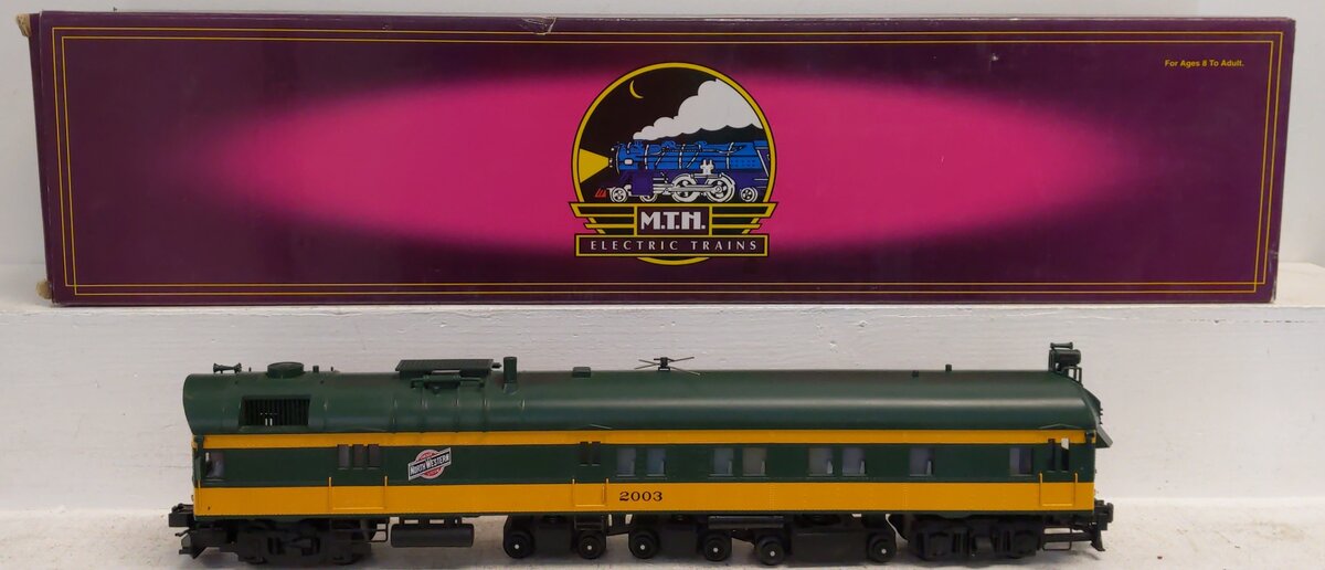 MTH 20-2379-1 C&NW DC-3 Rail Inspection Car w/PS2 EX/Box