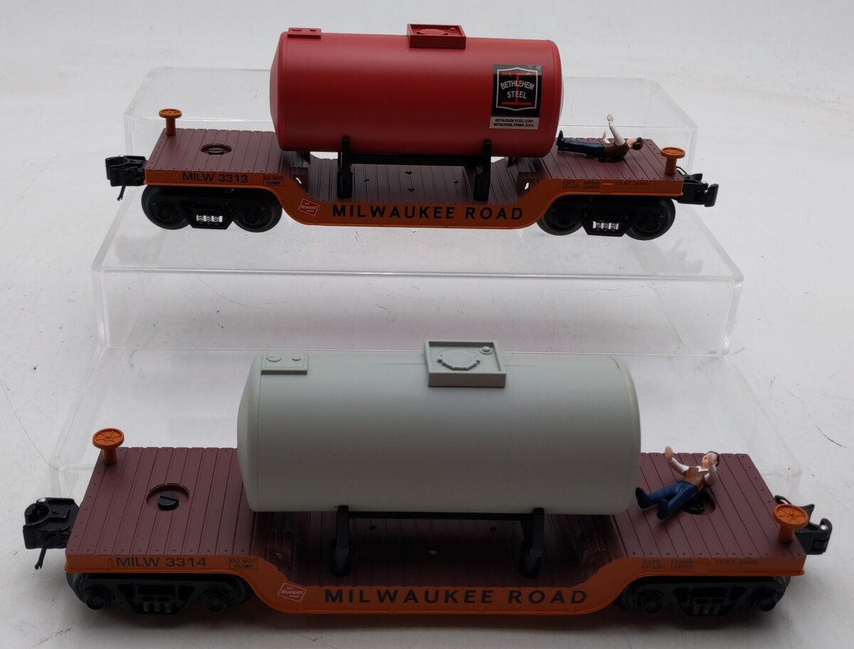 RMT 96516 Milwaukee Road Depressed Center Flatcars (Set of 2) LN/Box