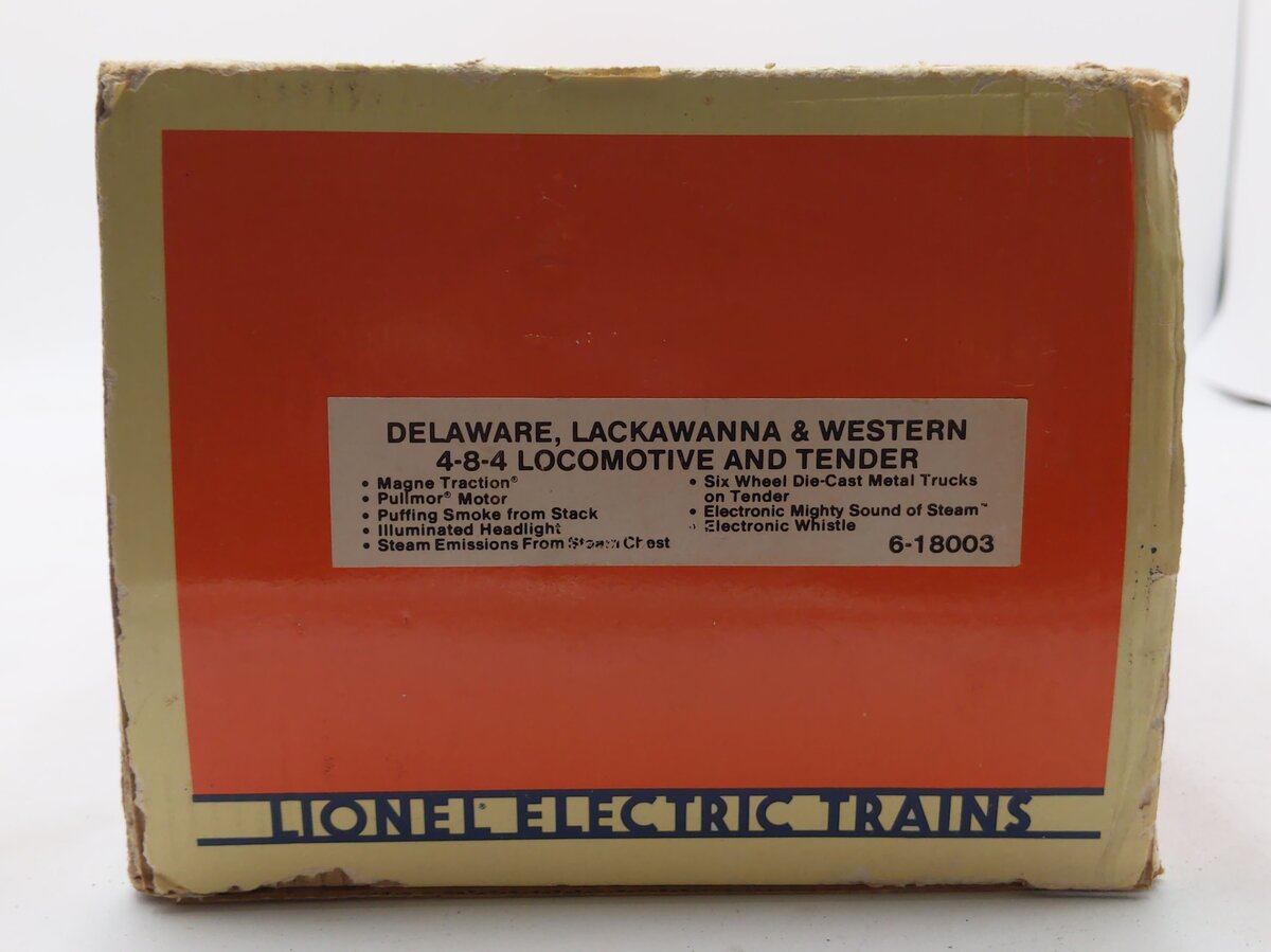 Lionel 6-18003 O Delaware, Lackawanna & Western 4-8-4 Locomotive & Tender #1501 VG/Box