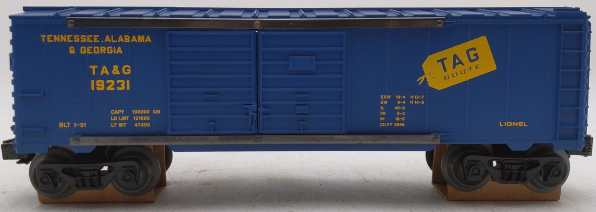Lionel 6-19231 O Gauge Tennessee, Alabama and Georgia Double Door Boxcar NIB