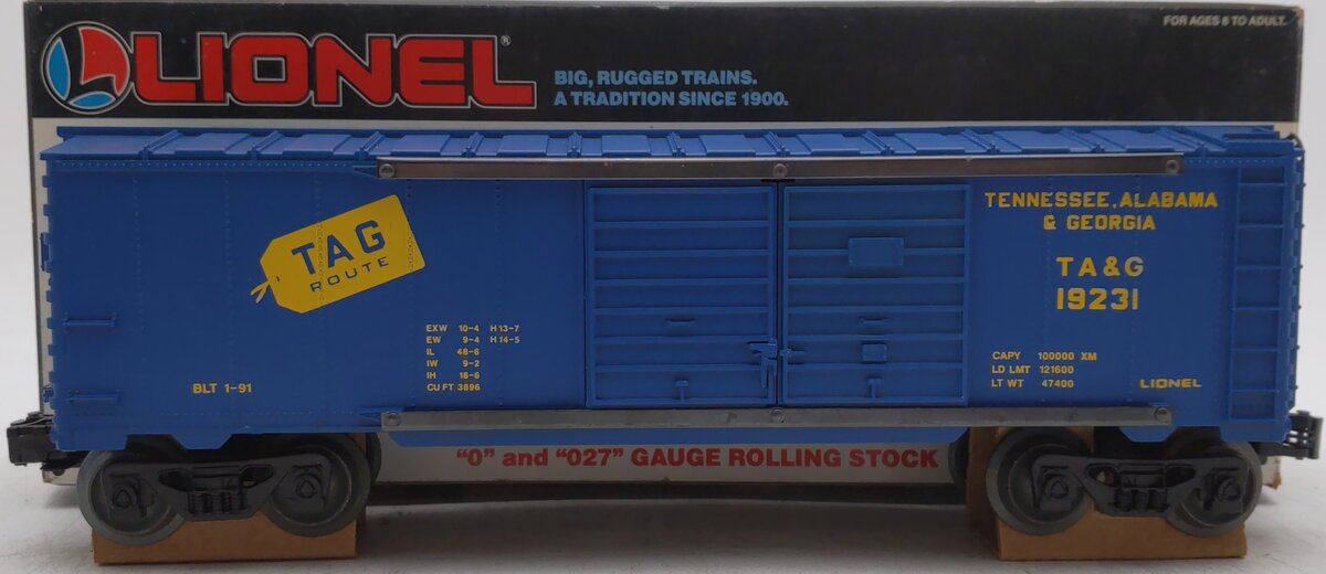 Lionel 6-19231 O Gauge Tennessee, Alabama and Georgia Double Door Boxcar NIB