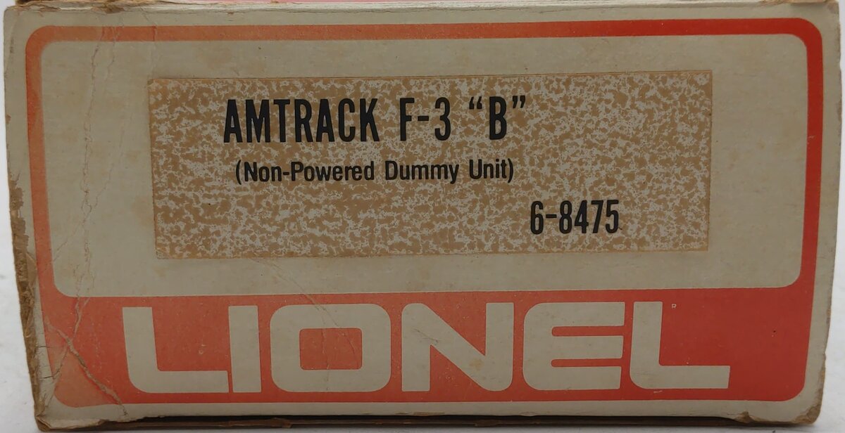 Lionel 6-8475 Amtrak F3 Dummy B-Unit Diesel Locomotive EX/Box – Trainz