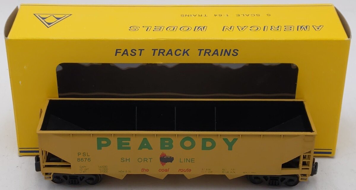 American Models 3406 S Scale Peabody 4-Bay Hopper #8676 EX/Box