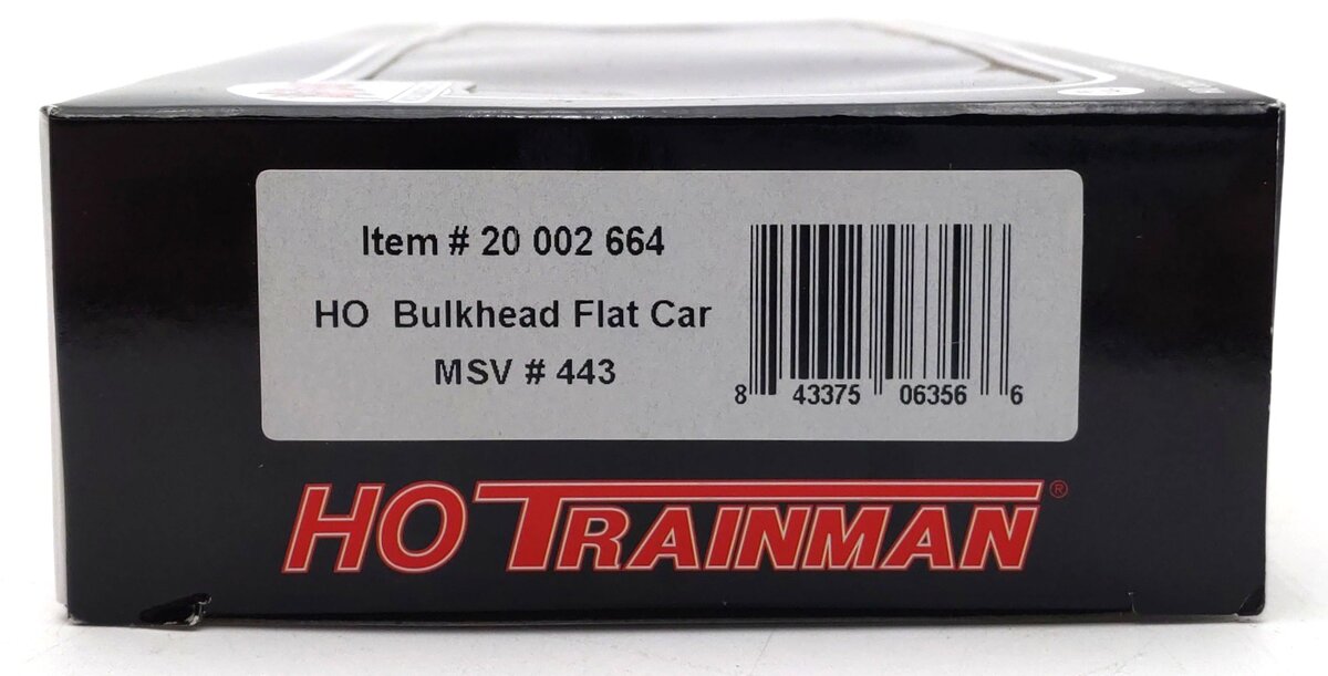 Atlas 20002664 HO Scale MSV Bulkhead Flat Car #443