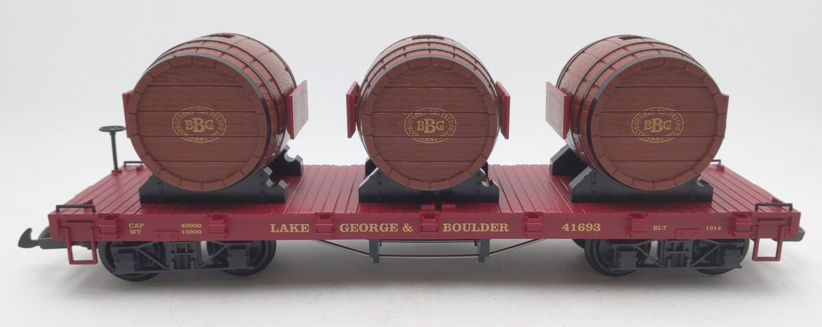 LGB 41693 G Scale LG&B Flatcar with Barrels EX/Box