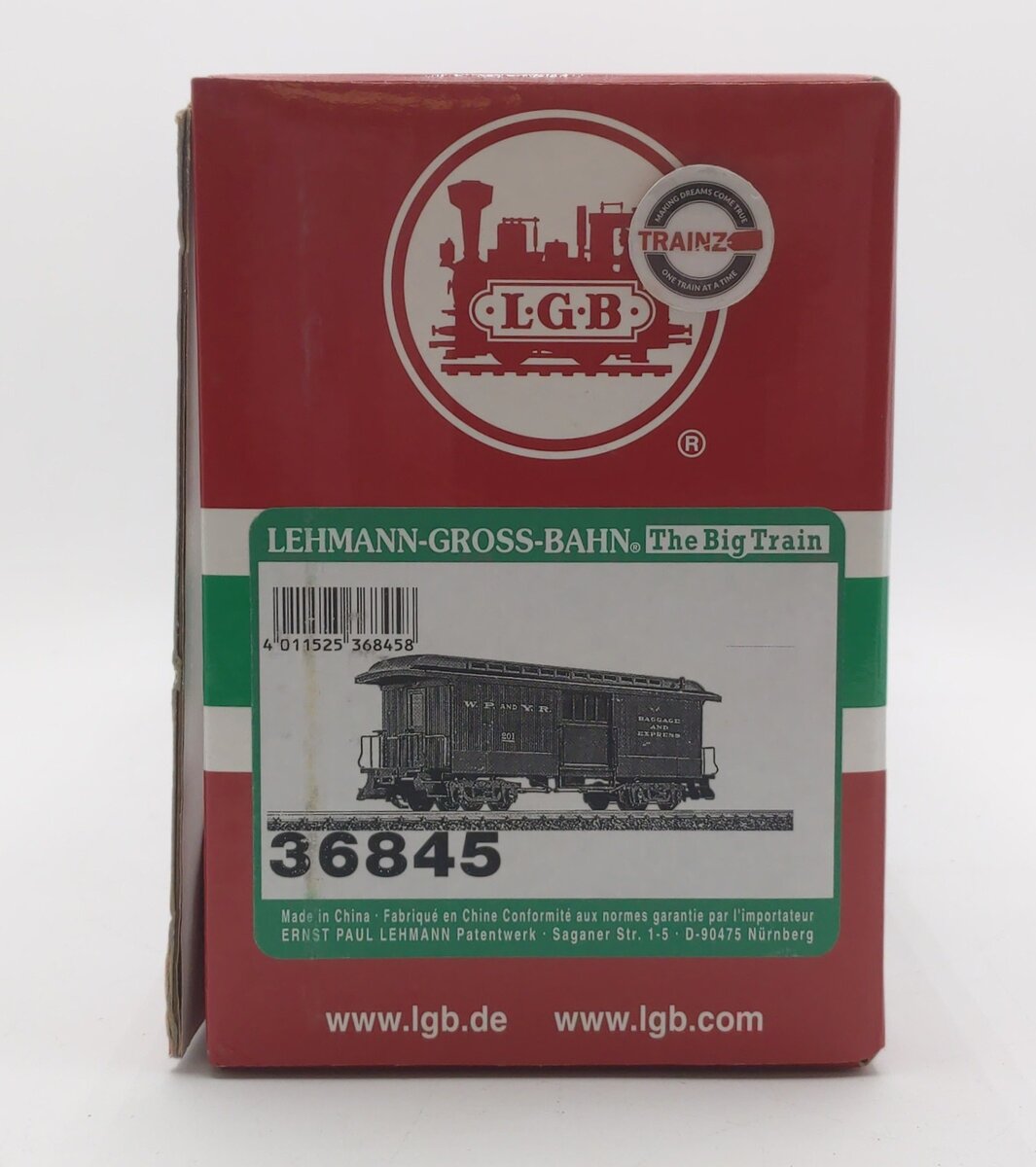 LGB 36845 G White Pass & Yukon Baggage Car #201 - Plastic Wheels