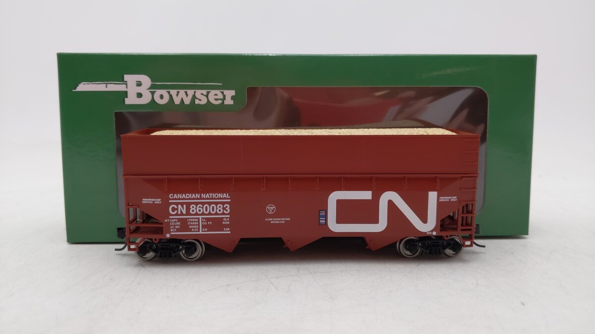 Bowser 42587 HO CNl 70-Ton Offset-Side Wood Chip Hopper RTR #860083