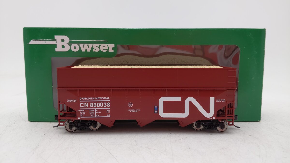 Bowser 41958 HO Canadian National RTR 70 Ton Wood Chip Hopper Car #860038