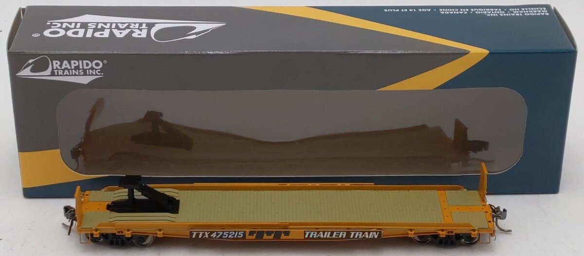 Rapido Trains 138010-6 HO TTX Yellow Scheme F30G TOFC Flatcar #475215