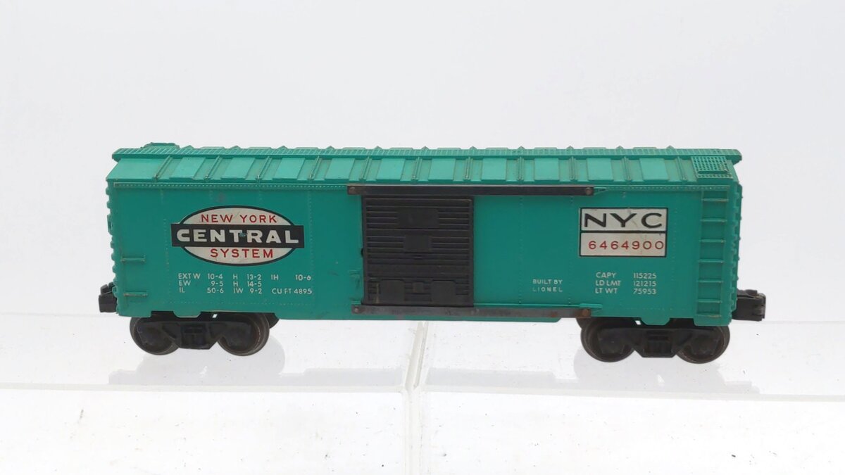 Lionel 6464-900 Vintage O New York Central Boxcar -Type IV VG