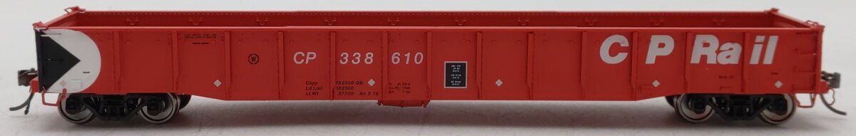 Rapido Trains 050052A HO CP Rail Action Red Scheme 52'6" Mill Gondola #338610