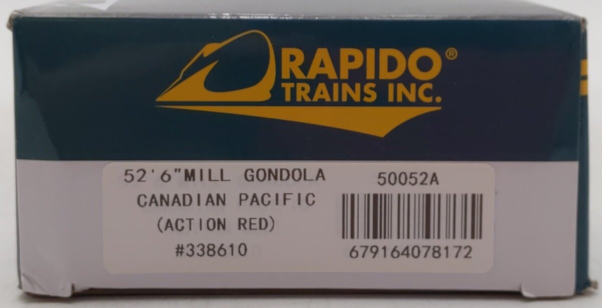 Rapido Trains 050052A HO CP Rail Action Red Scheme 52'6" Mill Gondola #338610