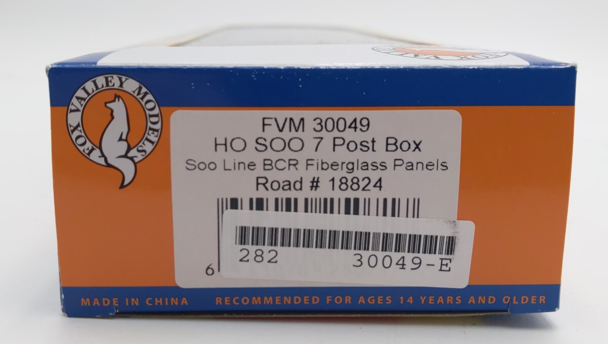Fox Valley Models 30049 HO SOO 7 Post Boxcar #18824