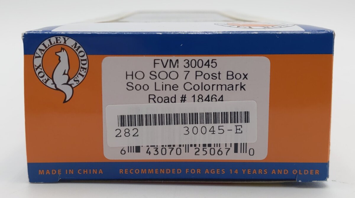 Fox Valley Models 30045 HO Scale SOO Line 7 Post Boxcar #18464