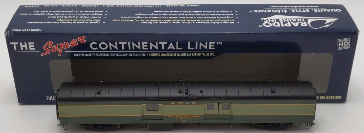 Rapido Trains 106034 HO Erie 73' 6" Smooth Side Baggage-Express Car #215
