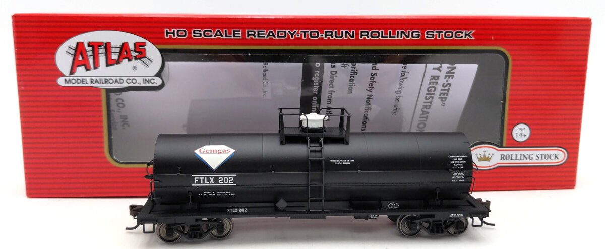 Atlas 20003740 HO Gem Automatic Gas Co. FTLX 11,000-Gallon Tank Car #202