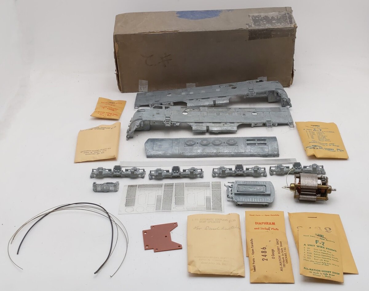 All-Nation Vintage O Gauge EMD F-7 Road Diesel A Unit Kit #2 VG/Box