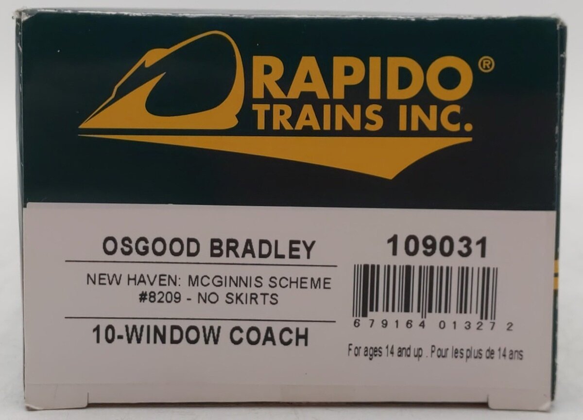Rapido Trains 109031 HO New Haven 10-Window Coach #8209