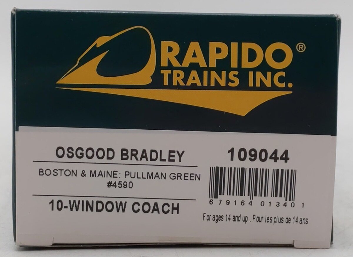 Rapido Trains 109044 HO Boston & Maine PS Osgood-Bradley 10-Window Coach #4590