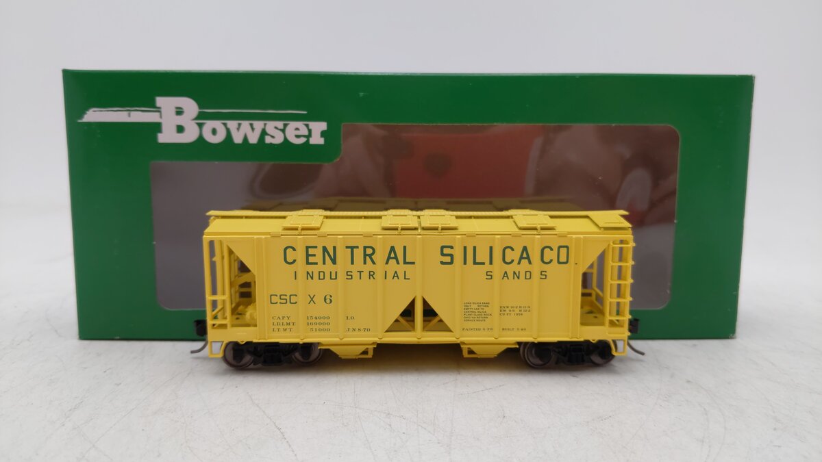 Bowser 42746 Ho Central Silica Company 70t 2-Bay Covered Hopper #6 LN/Box