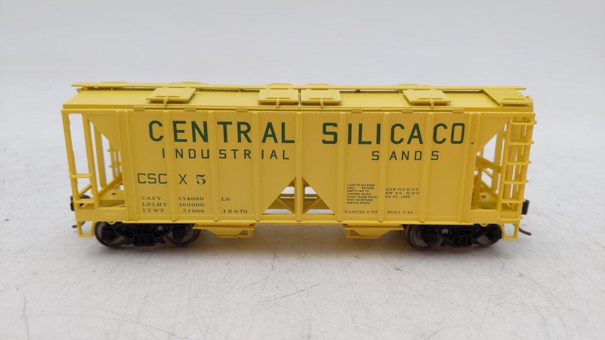 Bowser 42745 Ho Central Silica Company 70t 2-Bay Covered Hopper X5