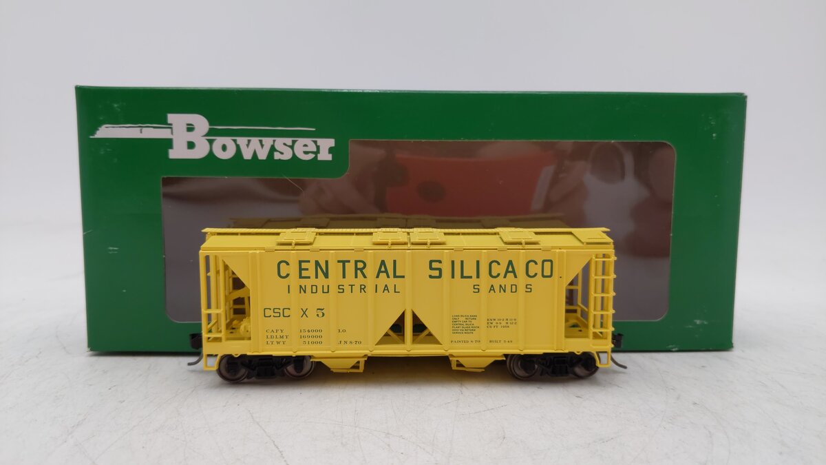 Bowser 42745 Ho Central Silica Company 70t 2-Bay Covered Hopper X5