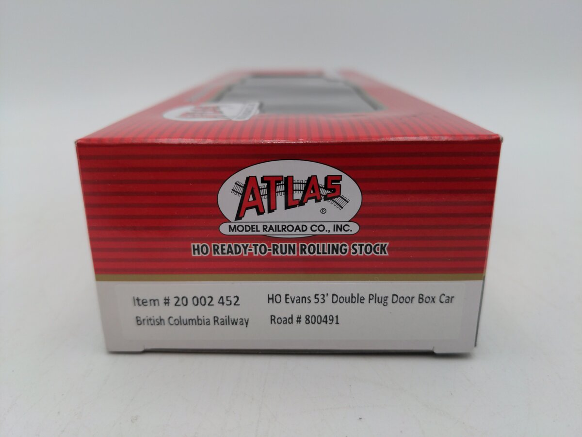 Atlas 20002452 Ho Scale British Columbia Railway Box Car #800491