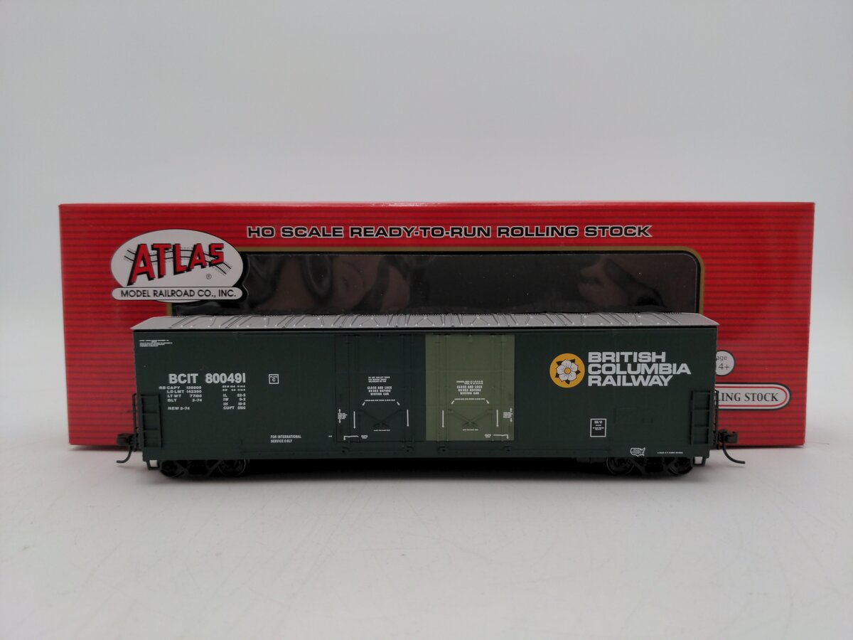 Atlas 20002452 Ho Scale British Columbia Railway Box Car #800491