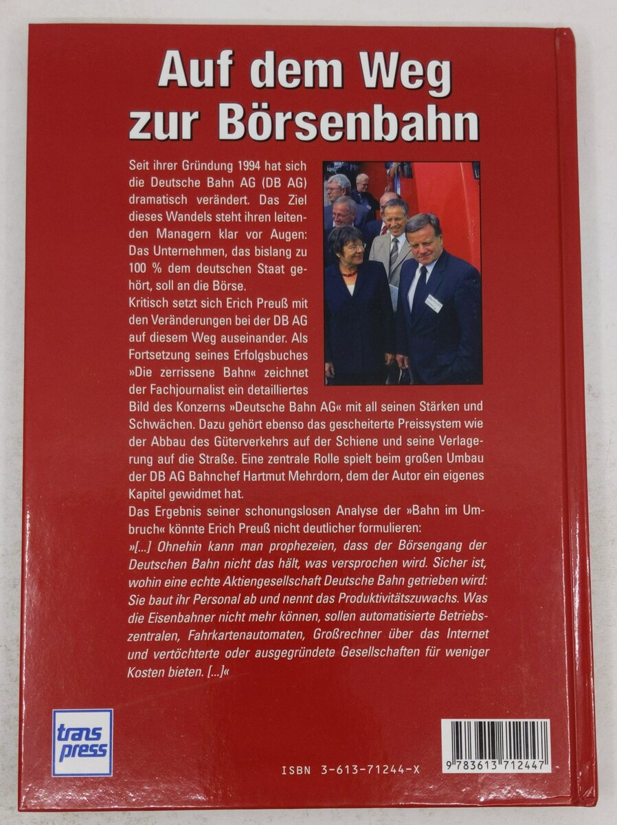 Bahn im Umbruch Hardcover Book By Erich Preuß EX