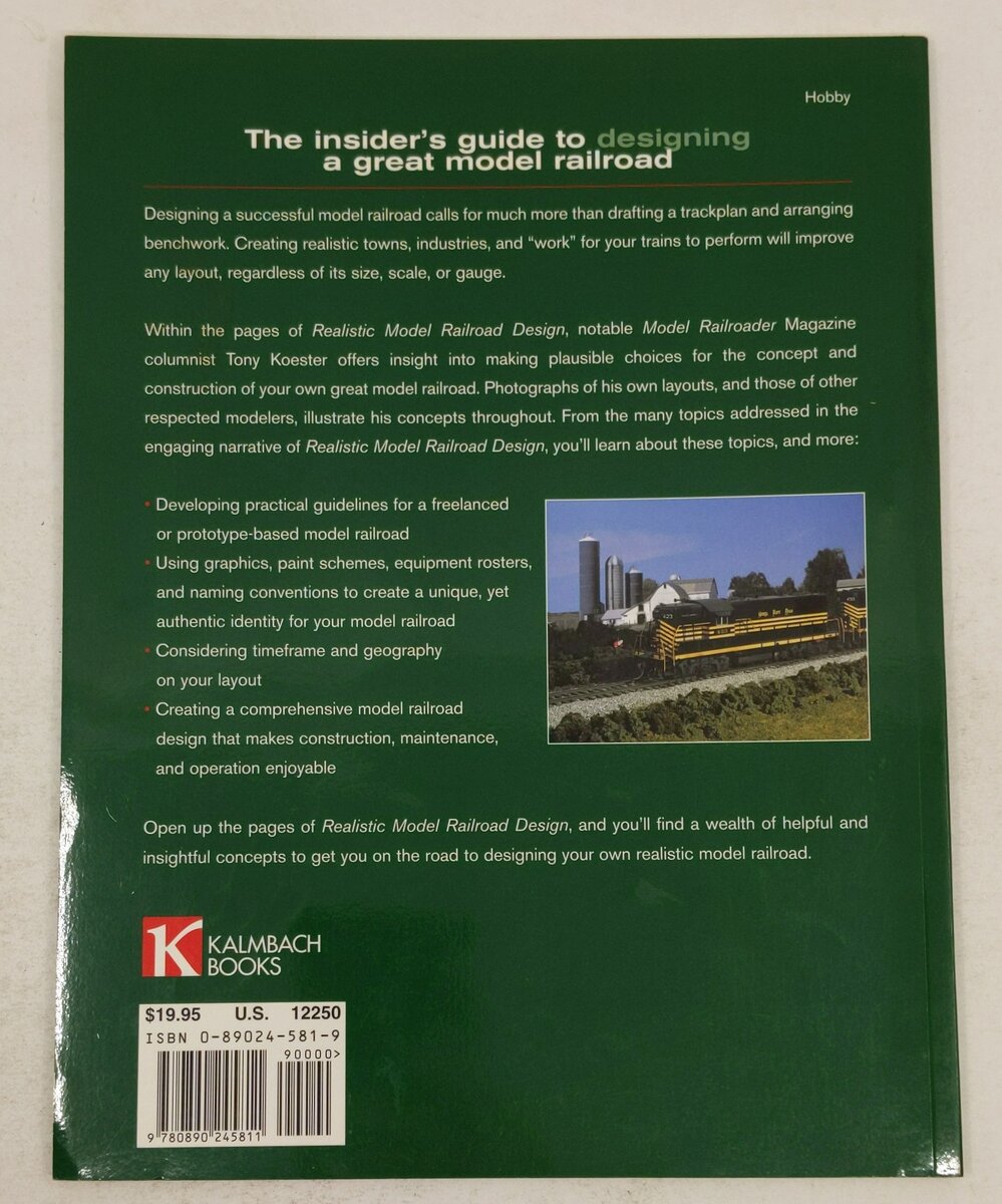 Realistic Model Railroad Design Paperback Book By Tony Koester EX